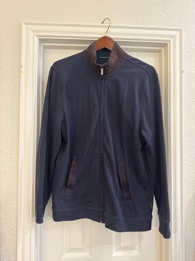 Perry Ellis Men’s Zip-Up Sweater Jacket - XL, navy